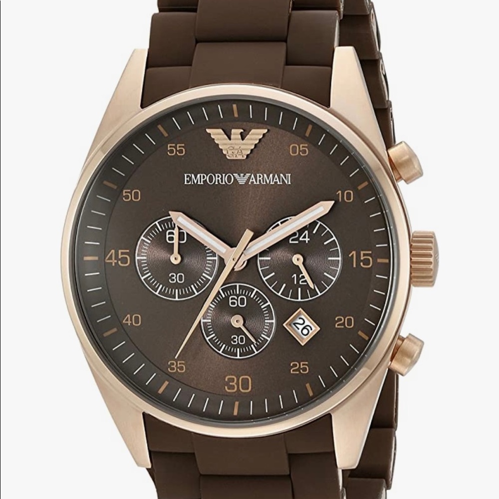 Men’s Emporio Armani Sport Brown Silicone Watch - AR5890